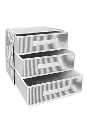 ALAS 3 Gözlü/Bölmeli Çekmece Yeni Sezon Nano Teknoloji Kumaş 32*32*32cm