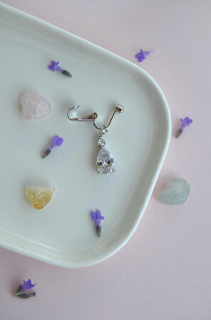 Damla Taşlı Deliksiz Göbek Piercingi