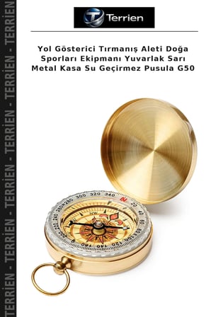 Yol Gösterici Tırmanış Aleti Doğa Sporları Ekipmanı Yuvarlak Sarı Metal Kasa Su Geçirmez Pusula G50