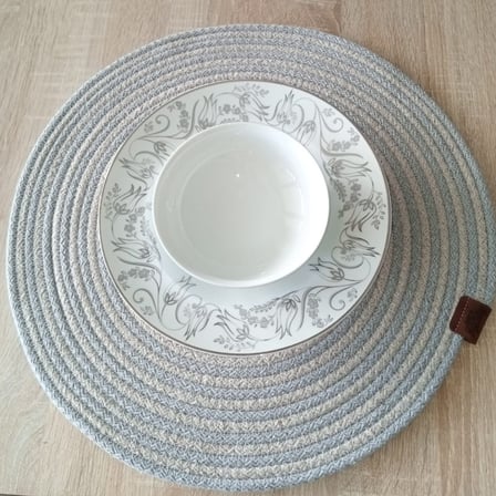 Premium Masa Örtüsü Kahve 39cm 2 Renk Jüt Örme Supla