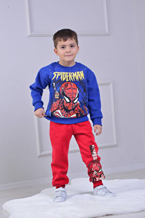 PJK3İ Örmck Adam Desenli 3 İp Şardonlu %100 Pamuk Erkek Çocuk Eşofman Takımı 3-10 Yaş 8271