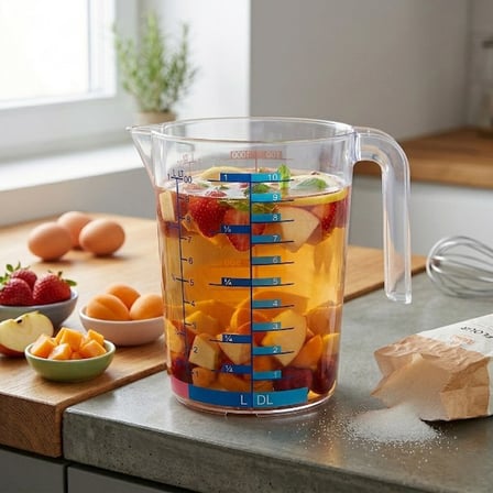 Premium Mutfak Yardımcısı Büyük Kap Gıda Hazırlık 3 Litre Multi Ölçü Kabı