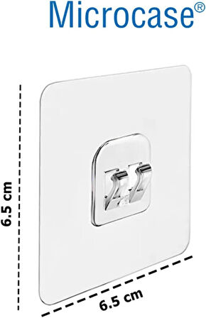 Microcase Güçlü Plastik Yapışkanlı Suya Dayanıklı  Banyo Mutfak Eşya Taşıma Raf Askısı 3 Adet - Şeffaf AL4269