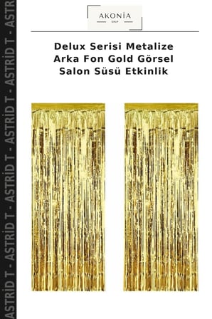 Delux Serisi Metalize Arka Fon Gold Görsel Salon Süsü Etkinlik