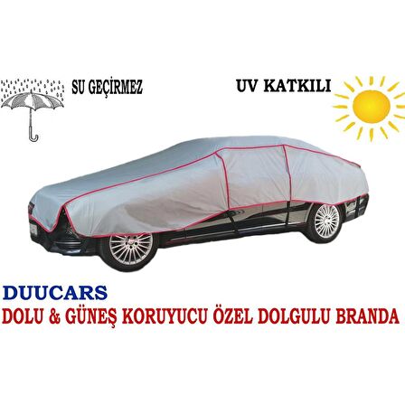 DUUCARS 3 Katlı 4.50 Mt Dolu Darbe & Güneş Koruyucu Özel Dolgulu Oto Branda.