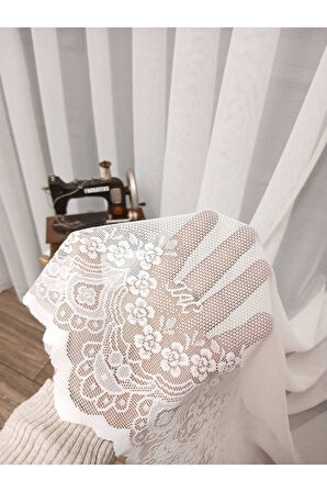 Farbateks Dikim Cemre Sade Düz Örme Krem Renkli Ütü Istemez 3kat Pileli Tül Perde