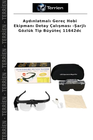 Aydınlatmalı Gereç Hobi Ekipmanı Detay Çalışması -Şarjlı Gözlük Tip Büyüteç 11642dc