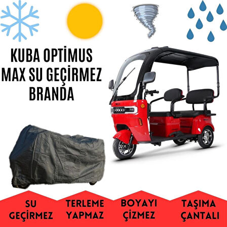 Kuba Optimus Max Kabinli 3 Tekerlekli Motor Brandası Su Geçirmez