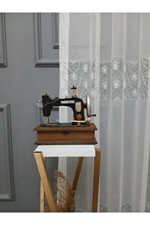 Farbateks Dikim Taç Yakamoz Ara Desen 3Kat Tül Perde