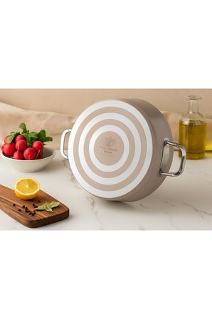 Evinda Pan-Dora 22 cm Kristal Döküm Basık Pilav Tenceresi – Yapışmaz, 1.Kalite-Yanmaz