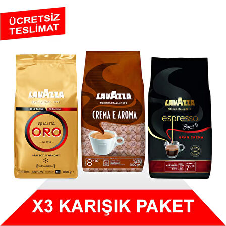 Qualità Oro + Crema e Gusto Classico + Espresso Barista Gran Crema Çekirdek Kahve (1000gr)