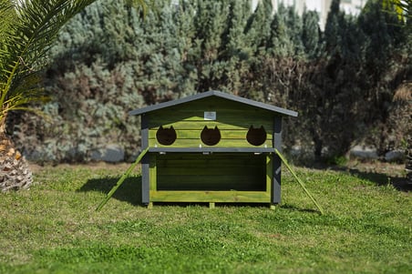 3 Yuvalı Mamalıklı Kedi Evi Yeşil