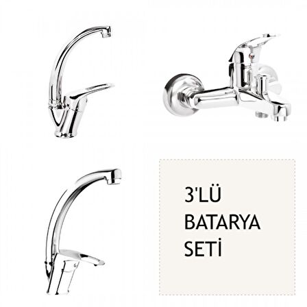 3LÜ BATARYA SETİ MUTFAK EVİYE + LAVABO +  BANYO ON2 QUELLA