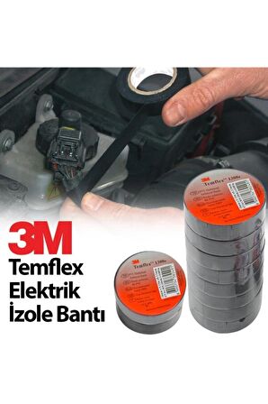 3m Elektrik Bantı Temflex 1300e Izole Bant 10 Adet Siyah