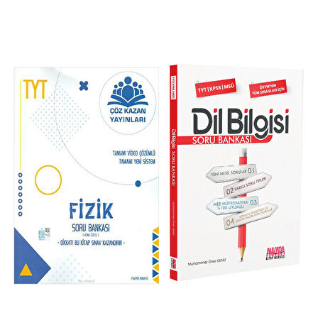 Çöz Kazan TYT Fizik ve AKM Dil Bilgisi Soru Bankası Seti 2 Kitap