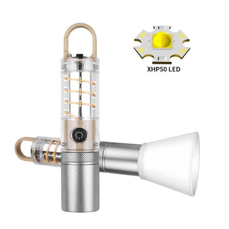 PeakStar Ps-8915 10W Zoomlu Led Powerbank El Feneri Gece Yürüyüşü Yedek Güç Aydınlatma Ekipmanı
