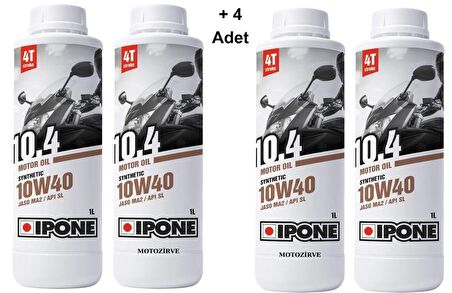 Ipone 10.4 10W40 4T Sentetik Motosiklet Yağı 1 Litre (4 Adet)