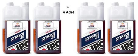 İpone Stroke 2R 2T Esterli % 100 Sentetik Yarış Performans Motor Yağı 1 Litre (4 Adet)