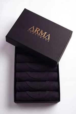 Premium Erkek Premium %100 Pamuk Siyah Atlet 6'lı Çeyiz Seti Penye İç Giyim Çeyizlik Kutulu Set