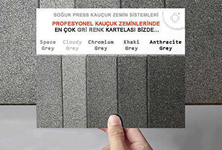 Motive Rubber Soğuk Pres Sirius Antracite Grey 50x100 cm 2 cm Profesyonel Aşınmazlık Garantili Soğuk Pres Kauçuk Zemin 1 Adet