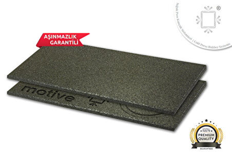 Motive Rubber Soğuk Pres Sirius Khaki Grey 50x100 cm 2 cm Profesyonel Aşınmazlık Garantili Soğuk Pres Kauçuk Zemin 1 Adet