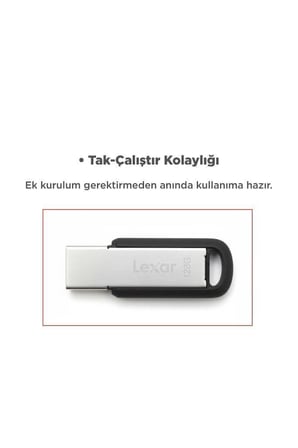 Özel Üretim Lexar Metal USB 3.2 Gen1 Flash Bellek 150 MB/s – 128 GB M400 Bilgisayar Belge Yedekleme
