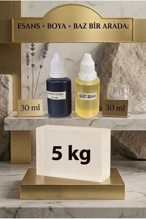 5 KG Şeffaf Sabun Bazı Kahverengi Boya Süt Esanslı Melt & Pour Sabun Bazı