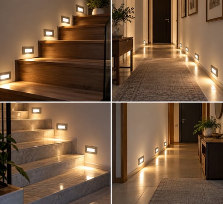 3 Watt, Sensörsüz Beyaz Işık Ledli İç Çok Kaliteli Mekan Merdiven, Antre, Hol Aydınlatma Armatürü