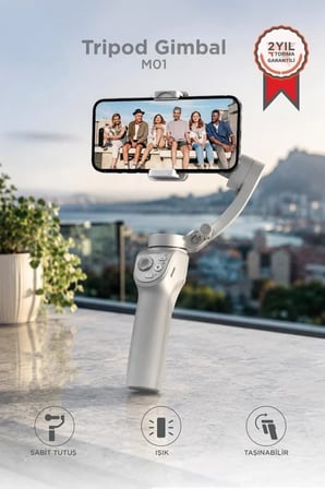 Özel Seri Çekim Aracı Destek Ayağı Telefon Tutucu Tripod Gimbal Selfie Çubuğu M01 Gri