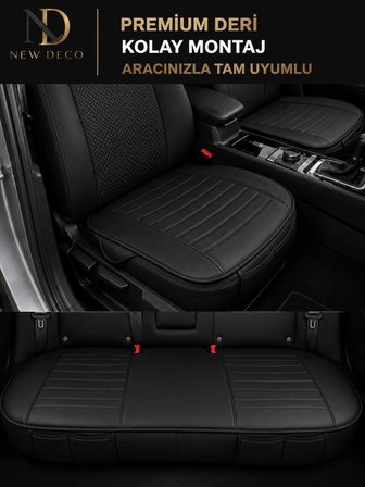 Ford Puma Araçlara Uyumlu Premium Deri 3 Parça Oto Koltuk Minderi Araca Uyumlu 4 Mevsim Kolay Montaj