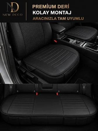 Volkswagen Passat B6 Araçlara Uyumlu Premium Deri 3 Parça Oto Koltuk Minderi Araca Uyumlu 4 Mevsim Kolay Montaj