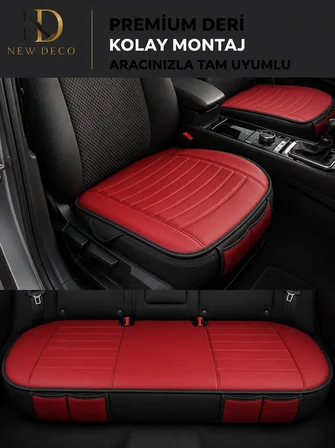 Skoda Octavia Araçlara Uyumlu Premium Deri 3 Parça Oto Koltuk Minderi Araca Uyumlu 4 Mevsim Kolay Montaj