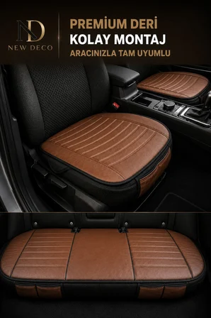 Renault Boreal Araçlara Uyumlu Premium Deri 3 Parça Oto Koltuk Minderi Araca Uyumlu 4 Mevsim Kolay Montaj