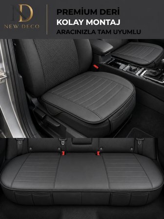Renault Boreal Araçlara Uyumlu Premium Deri 3 Parça Oto Koltuk Minderi Araca Uyumlu 4 Mevsim Kolay Montaj