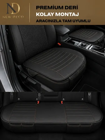 Skoda Kodiaq Araçlara Uyumlu Premium Deri 3 Parça Oto Koltuk Minderi Araca Uyumlu 4 Mevsim Kolay Montaj