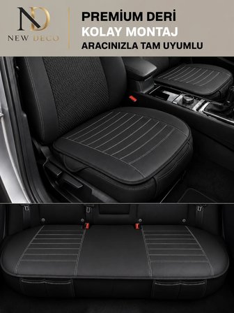 Hyundai Getz Araçlara Uyumlu Premium Deri 3 Parça Oto Koltuk Minderi Araca Uyumlu 4 Mevsim Kolay Montaj