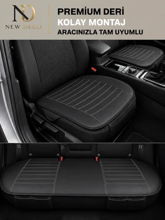 Volkswagen Taigo Araçlara Uyumlu Premium Deri 3 Parça Oto Koltuk Minderi Araca Uyumlu 4 Mevsim Kolay Montaj