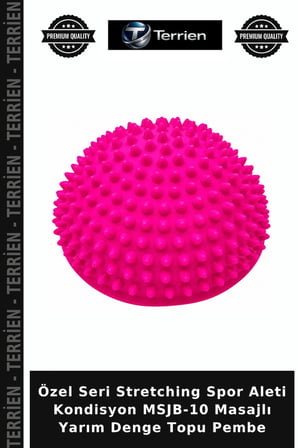 Özel Seri Stretching Spor Aleti Kondisyon MSJB-10 Masajlı Yarım Denge Topu Pembe