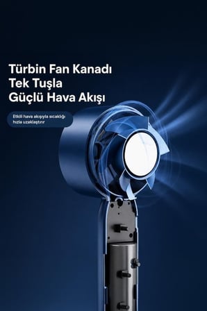 Özel Seri Masa Üstü Hava Akımı Ofis Gereci Şarjlı El Vantilatörü F32 Beyaz