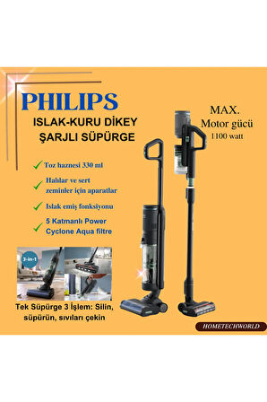 Tek Süpürge ,3 işlem Silin,Süpürün ,çekin.. Aqua Trio Kablosuz Islak&kuru Dikey Süpürge,