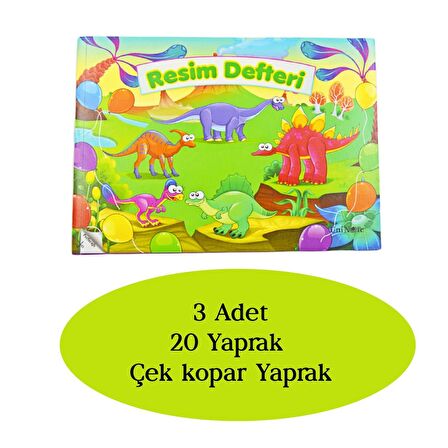 Çınar Uninote Resim Defteri Dikişli Küçük Boy A5 20 Yaprak 3 Adet 