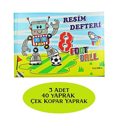 Çınar Uninote Resim Defteri Dikişli Küçük Boy A5 40 Yaprak 3 Adet 