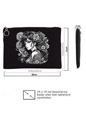 TATTOO TABLET/PORTFÖY ÇANTA - ASTARLI 30x21 cm SİYAH