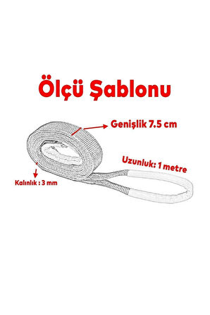 Sapan Polyester Spanzet 3 Ton 1 Metre Sarı Sağlam Yük Kaldırma Taşıma İndirme Halat