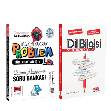 Yargı Tüm Adaylar İçin Taktiklerle Temel Problemler ve AKM Dil Bilgisi Soru Bankası Seti 2 Kitap