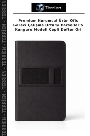 Premium Kurumsal Ürün Ofis Gereci Çalışma Ortamı Parseller 5 Kanguru Modeli Cepli Defter Gri