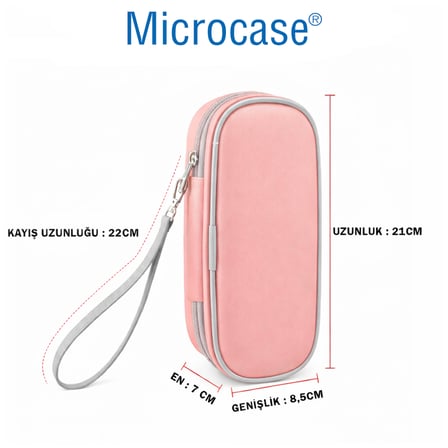 Microcase Şarjlı Diş Fırçaları için Askılıklı Seyahat Saklama Çantası Koruma Kabı Kutusu Pembe 2 ADET AL5571
