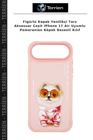 Figürlü Kapak Yenilikçi Tarz Aksesuar Çeşit iPhone 17 Air Uyumlu Pomeranian Köpek Desenli Kılıf