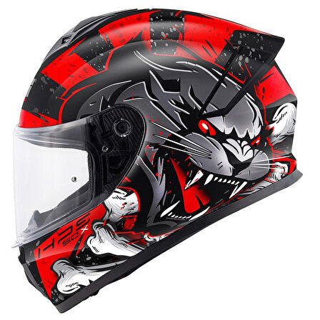50.X WILD MAT SİYAH-KIRMIZI KASK
