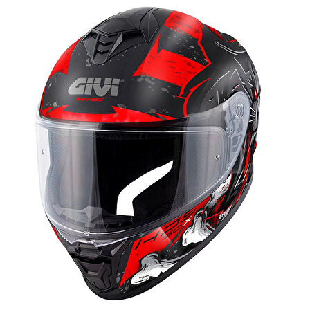 50.X WILD MAT SİYAH-KIRMIZI KASK